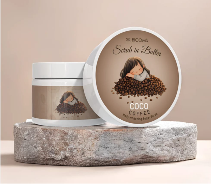 SK BLOOMS Natural Sugar Body Scrub for Smooth Skin